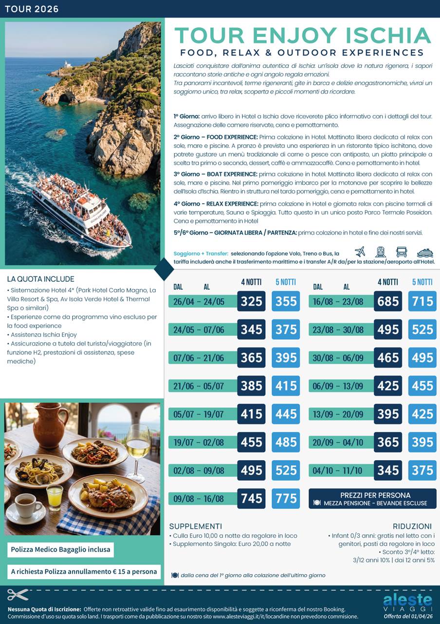 2026 tour enjoy ischia
